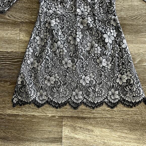 For Love and Lemons Theodora Black Lace Mini Dress Sz Large Floral Ruffle Party - Picture 12 of 16